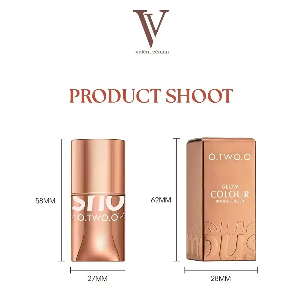 Valéra Véraan Glow Color Bounce Mousse Blush in elegant rose gold packaging, featuring rich, blendable shades for a natural, radiant flush. Perfect for long-lasting, lightweight wear with free delivery across Pakistan.