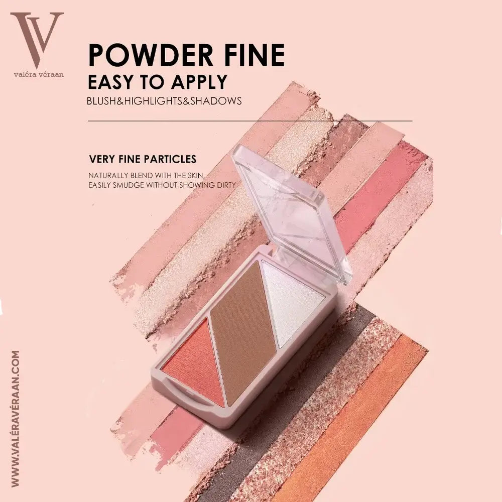 Valéra Véraan 3-in-1 Sweetheart Girl Multifunctional Color Disk – Versatile makeup palette featuring blush, contour, and highlighter shades. Perfect for natural to glam looks, with smooth, blendable textures. Shop premium cosmetics for flawless beauty at Valéra Véraan.