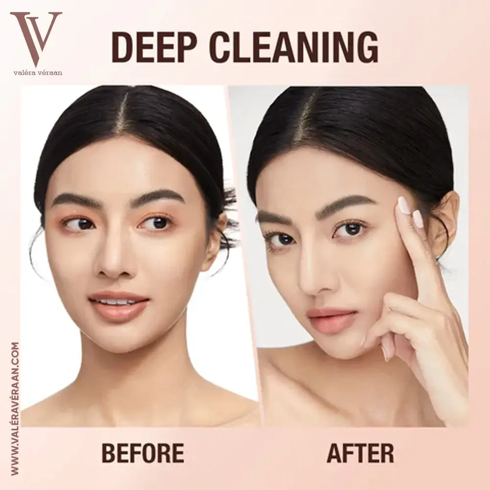 Valéra Véraan Avocado Plant Extract Makeup Wipes showing before-and-after results of gentle, residue-free makeup removal on eyes and lips, perfect for a clean and refreshed look.